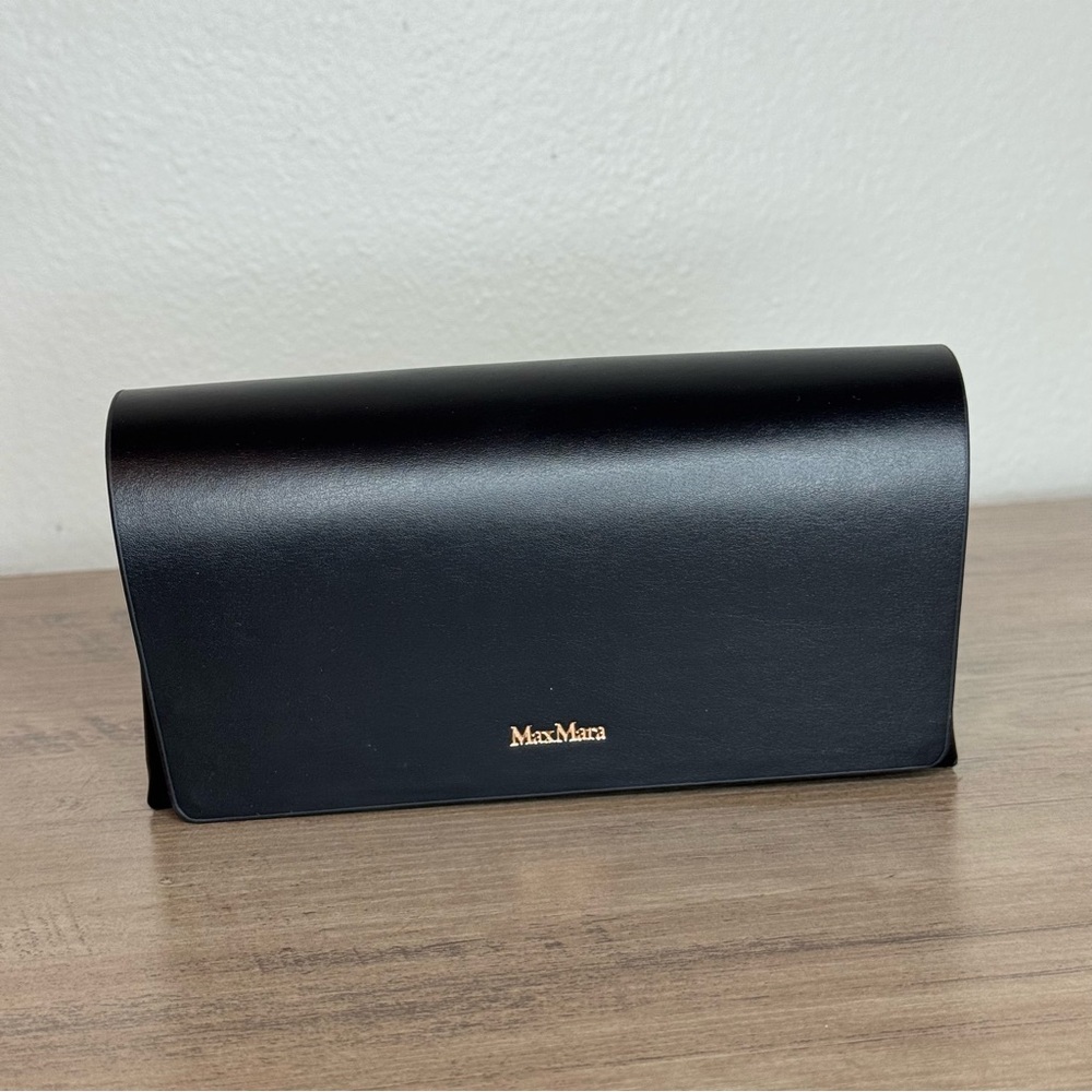 Max Mara Glasses Case Black Leather